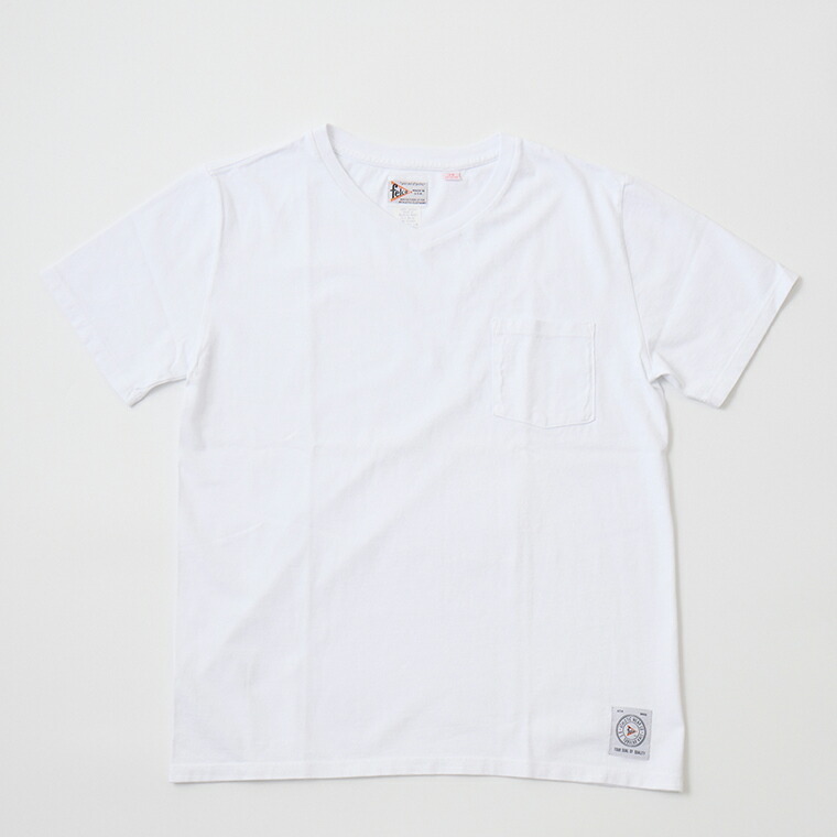 FELCO (フェルコ) S/S V NECK POCKET T SHIRT - WHITE 無地 Tシャツ メンズ’
