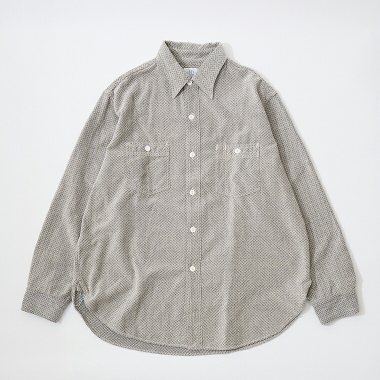 POST OVERALLS (ポストオーバーオールズ) ST.LOUIS MOUNTAIN CORDS - ECRU ワークシャツ メンズ
