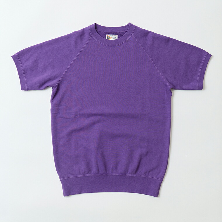 FELCO (フェルコ)  10薬局衡オンス Lt WEIGHT FRENCH TERRY S/S CLASSIC FIT RAGLAN SWEAT - PURPLE 半袖 流汗 メンズ