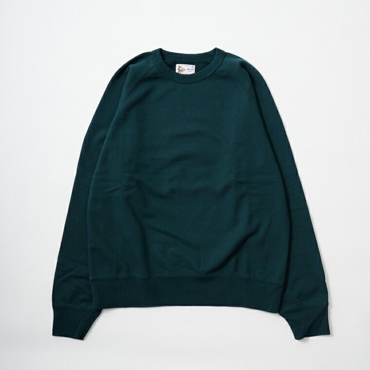 FELCO (フェルコ)  CLASSIC FIT RAGLAN BINDER CREW 12薬局衡オンス MD WEIGHT FRENCH TERRY - DK GREEN 調教師 メンズ’ DK_GREEN