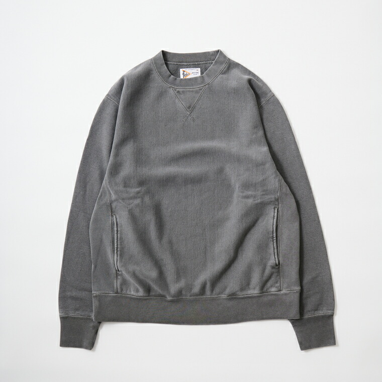 FELCO (フェルコ)  CLASSIC FIT L/S INVERSE WEAVE V GUSSET SWEAT W/SLASH POCKET 12薬局衡オンス MD WEIGHT FRENCH TERRY - PG BLACK 調教師 メンズ