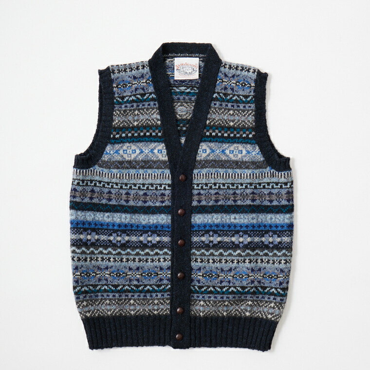 楽天市場】【JAMIESON'S / ジャミーソンズ】 Fairisle V-Neck Vest