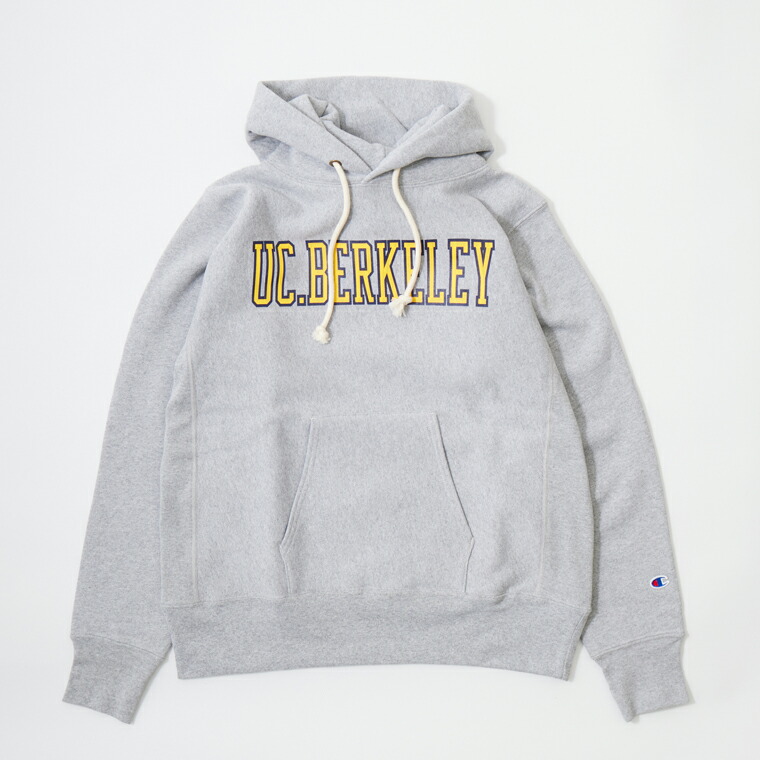 CHAMPION (チャンピオン) REVERSE WEAVE HOODED SWEAT SHIRT U.C.BERKELEY - OXFORD GREY 070 プルオーバー パーカー メンズ