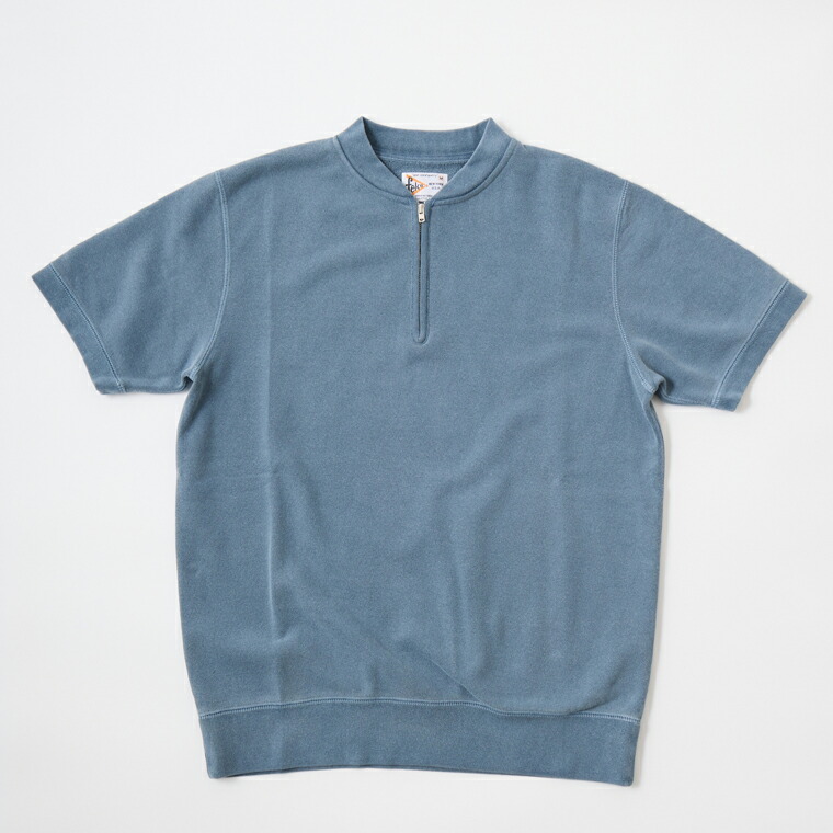 FELCO (フェルコ) S/S ZIP BASEBALL COLLAR SWEAT 10oz LT WEIGHT FRENCH TERRY - PG NAVY 半袖 ハーフジップ スウェット メンズ｜Explorer 11,385円