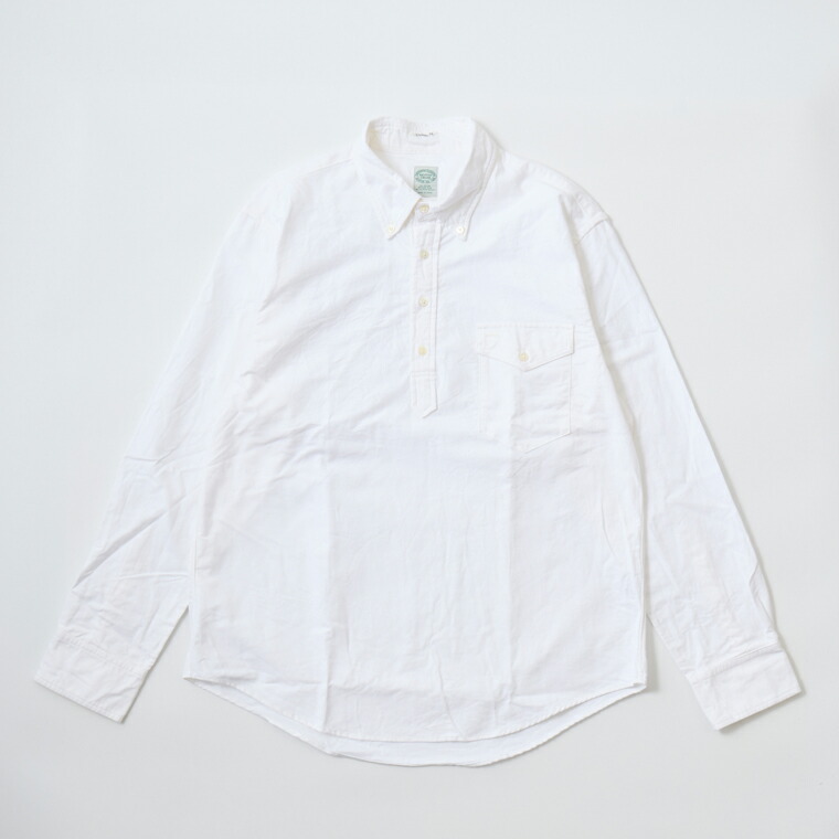 KEATON CHASE USA (キートンチェイスUSA)   L/S CLASSIC FIT PULLOVER BD SHIRT PREMIUM OXFORD - WHITE ティーシャツプルオーバー メンズ