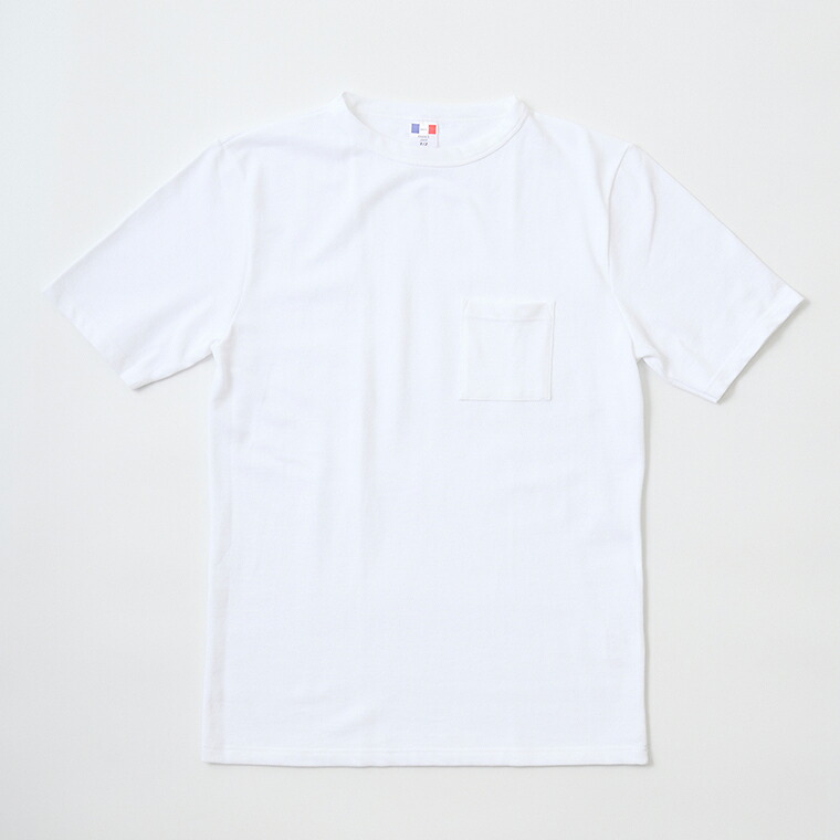 BANDOL (バンドール) S/S PIQUE CREW TEE w/POCKET - BLANC カットソー メンズ’