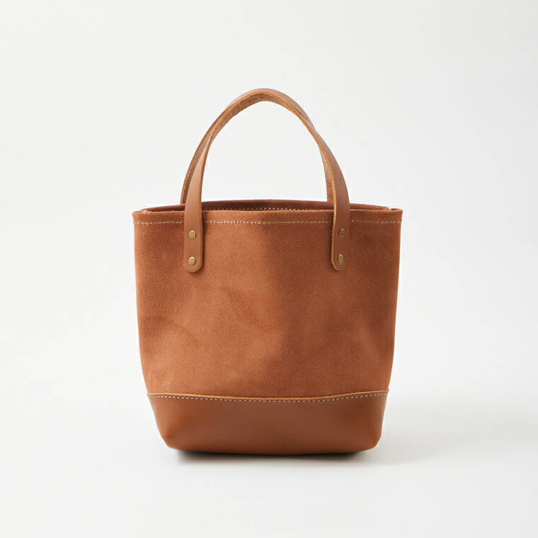 HERITAGE LEATHER (ヘリテイジレザー)  SUEDE LEATHER MINI TOTE BAG - TABACCO SUEDE_LT BROWN LATIGO Explorer別注 スエードクロス ミニトートバッグ メンズ