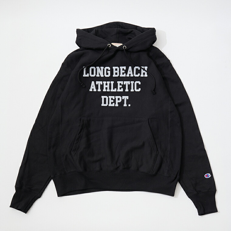 CALIFOLKS (カリフォークス) CHAMPION REVERSE WEAVE CREW NECK SWEAT LONG BEACH - BLACK スウェット プルオーバーパーカー メンズ’