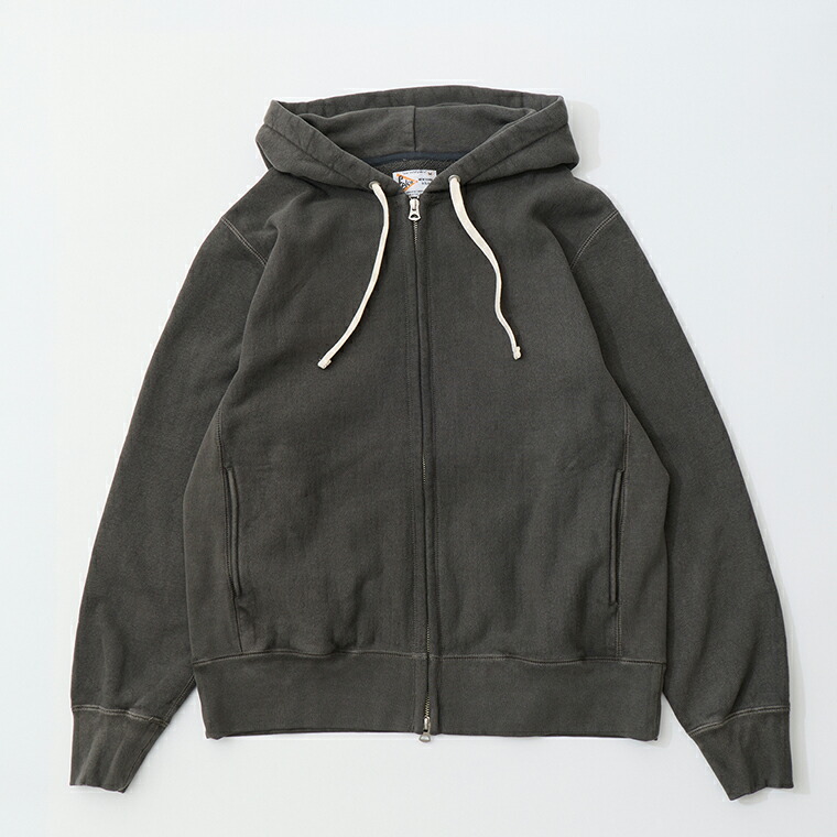 FELCO (フェルコ)  CLASSIC FIT INVERSE WEAVE FULL ZIP PARKA SLASH POCKET 16薬局衡オンス HEAVY WEIGHT TERRY - PGR BLACK パーカー メンズ