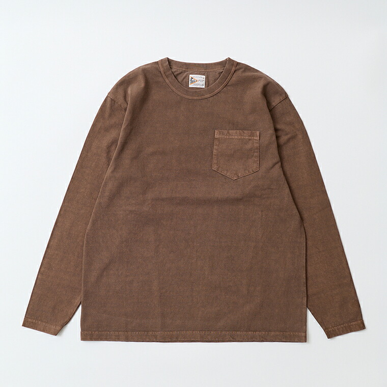 FELCO (フェルコ) L/S BINDER NECK CREW POCKET T 7oz 16SINGLE RUFFY JERSEY - PGR BROWN ロンT メンズ