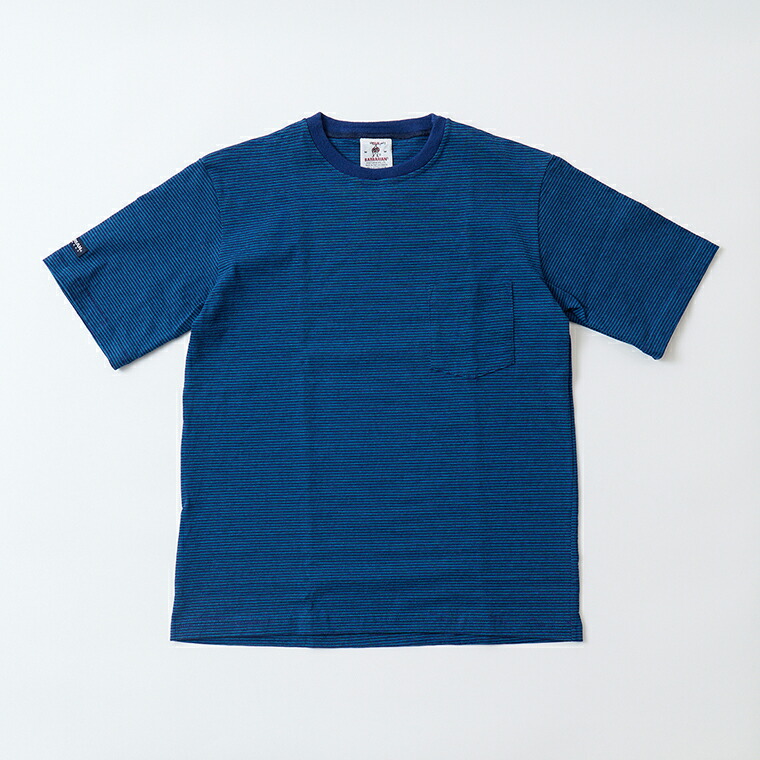 BARBARIAN (バーバリアン)  S/S LIGHT WEIGHT CREW NECK POCKET SHIRT -  NAVY_DARK OCEAN_ROYAL_CYAN 衣嚢プルオーバー メンズ