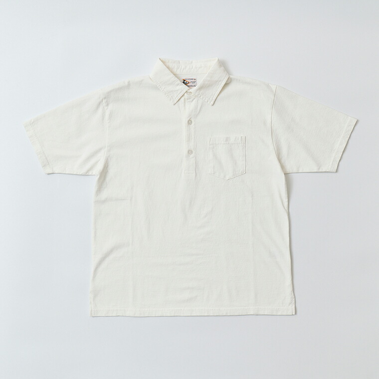 FELCO (フェルコ) S/S POLO SHIRT W/3CAT EYE BUTTON 7oz 16SINGLE JERSEY - WHITE ポロシャツ メンズ｜Explorer