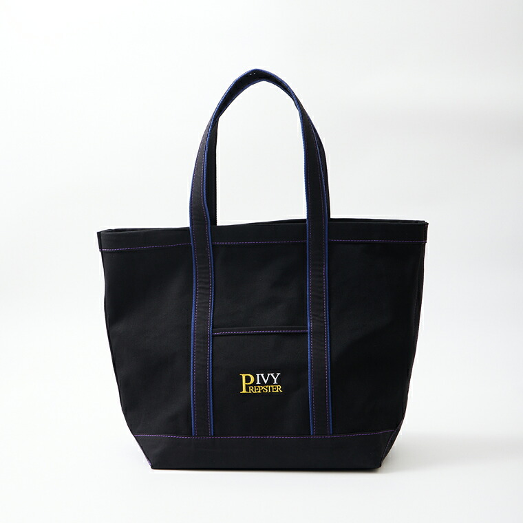 IVY PREPSTER (アイビープレップスター)  MONTAUK CANVAS TOTE BAG - BLACK_BLACK 帆布 トートバッグ メンズ