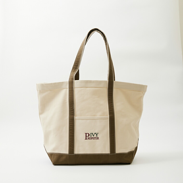 IVY PREPSTER (アイビープレップスター)  MONTAUK CANVAS TOTE BAG - NATURAL_KHAKI 帆布 トートバッグ メンズ