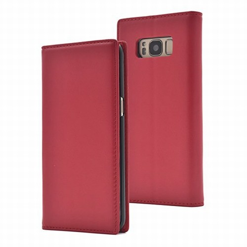 送料無料 Galaxy S8 ケース 手帳型 赤 本革 レザー おしゃれ レッド オシャレ 手帳 ギャラクシー 革 シンプル 生まれのブランドで