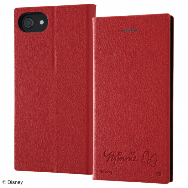 Iphone Se第2世代 Se第3世代 8 7 手帳型 ケース ディズニー サイドマグネット ミニーマウス シボ加工 レザー カードポケット 高知インター店