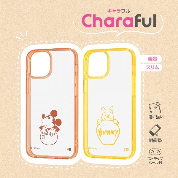 特価 Iphone 13 Mini ケース ディズニー ソフト ハード クリア シンプル おしゃれ ストラップ Charaful プー Bagochile Cl