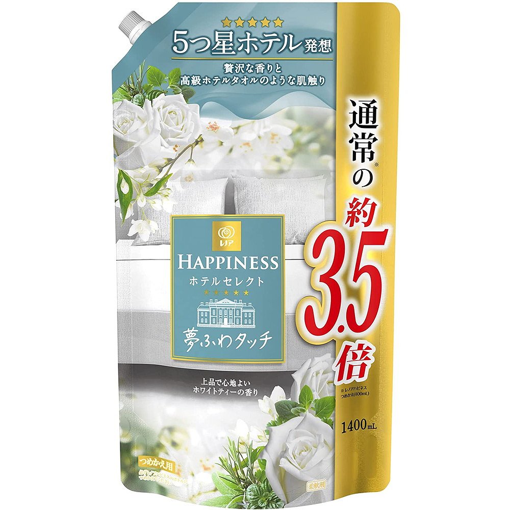 柔軟剤 レノア ハピネス 夢ふわタッチ ホワイトティー 詰替用 1400ml 6個セット