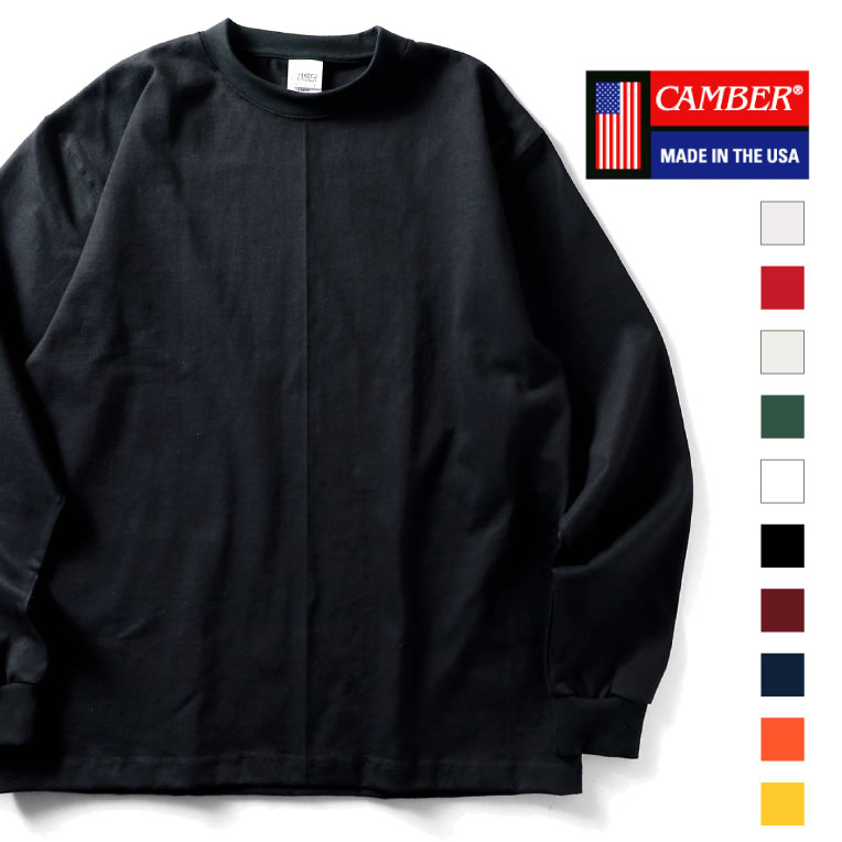 CAMBER / キャンバー CAM305LS MAX-WEIGHT LONG SLEEVE T-SHIRT/ マックスウェイト長袖ティーシャツ -全10色- アメカジ 分かりやすい 肋筋 亜米利加 ヘビーウェイト 8薬局衡オンス メンズ レディース 大層らしい大きさ 無地 MADE IN USA[CAM305LS]