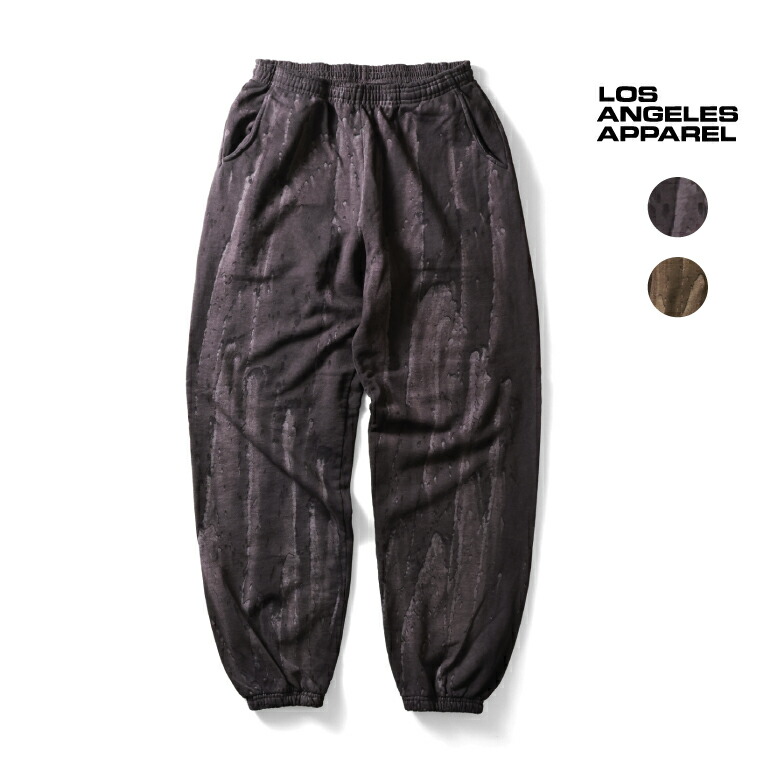 LOS ANGELES APPAREL / ロサンゼルスアパレル L-HF04DD 14oz FLEECE SWEATPANT DRIP DYE / フリーススウェットパンツドリップダイ -全2色- メンズ アメカジ ヴィンテージ 起毛 総柄 アメリカ製 個性的 [L-HF04DD]｜IMPORT SHOP Extra Exceed 16,786円
