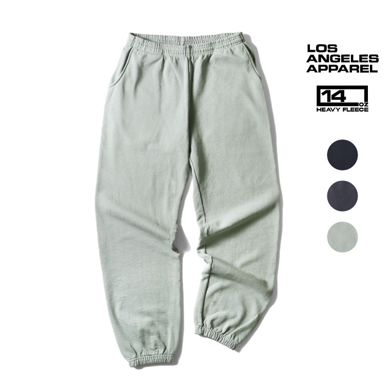 LOS ANGELES APPAREL / 天使の都市御召しもの L-HF04GD HEAVY FLEECE SWEAT PANT 14薬局衡オンス GARMENT DYE / ヘビーフリーススウェットパンツガーメントダイ -全3色- メンズ イージーパンツ 酉の方角天然ゴム アメカジ ヴィンテージ 表どおり 無地 起毛 亜米利加製  [L-HF04GD]