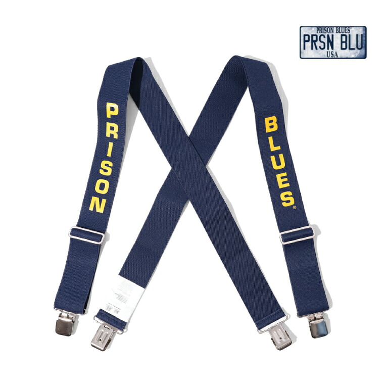 PRISON BLUES / プリズンブルース PRBS76041 PRINTED SUSPENDERS GATOR CLIP END / 刷り上げるズボン吊り ガータークリップエンド -全1色- 亜米利加製 アジャスタ 自然調整 小物 付属品 男女兼用  [PRBS76041]