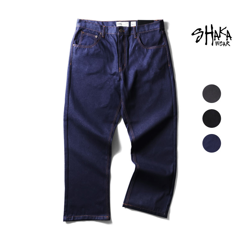 SHAKA WEAR / シャカ 御召しもの SHAKA07 13薬局衡オンス DENIM JEANS / 13薬局衡オンスジーンズデニム -全3色- 分かりやすい なめし革継ぎ切れ リベット 表どおり 心地よい メンズ 大層らしい大きさ 未洗いもの wash raw レングス30 [SHAKA07]