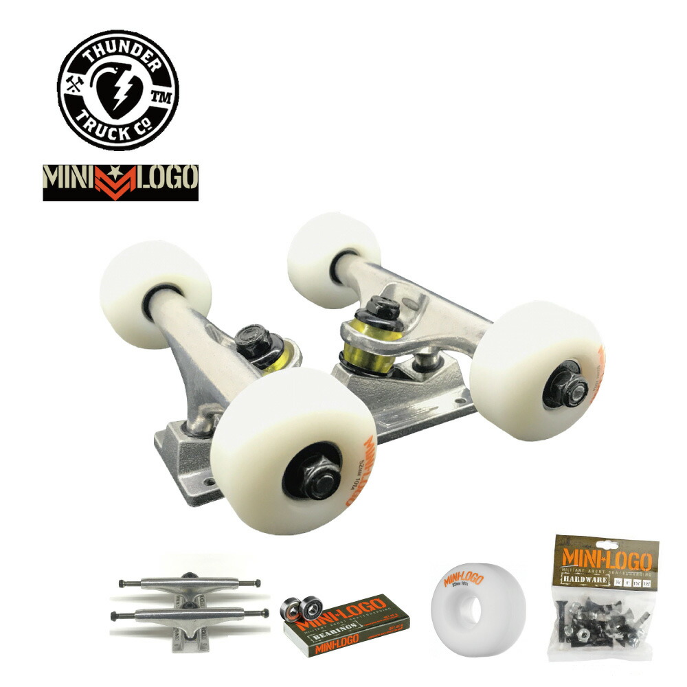 楽天市場 スケボー 足回りセット White Thunder Truck Minilogo Wheel Bearings Hardware Skateboard スケートボード トラック ウィール ベアリング ボルト ナット ｅｘｔｒｅｍｅ 楽天市場店