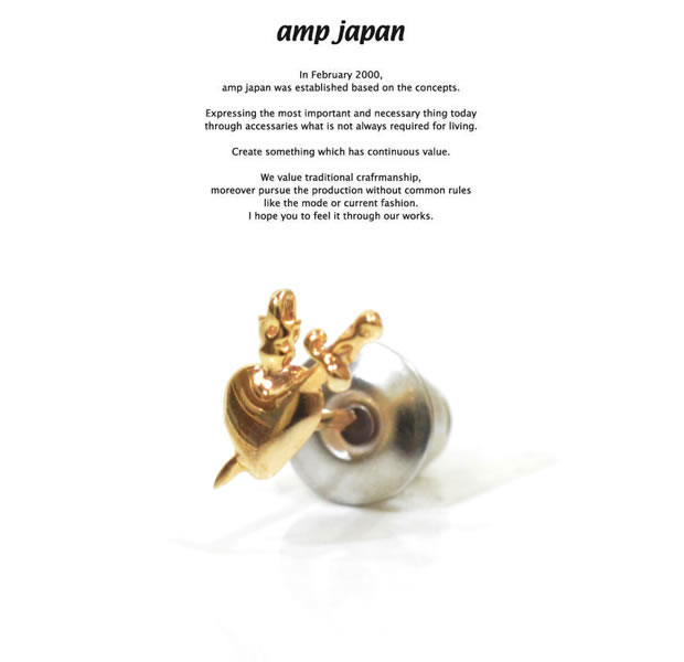 amp japan アンプジャパン 11ah-812 mary heart pierceAMP JAPAN K10 Gold ゴールド マリア ハート ピアス メンズ レディース｜EXTREME