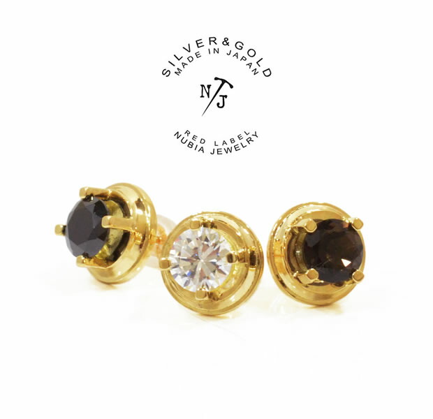 く日はお得 Nupa 01g Pierce １８金ゴールドピアスzirconia ジルコニアメンズ レディース アクセサリー あす楽対応 6mm Pod Nubia ヌビアk18gold Nupa 01g 6mm