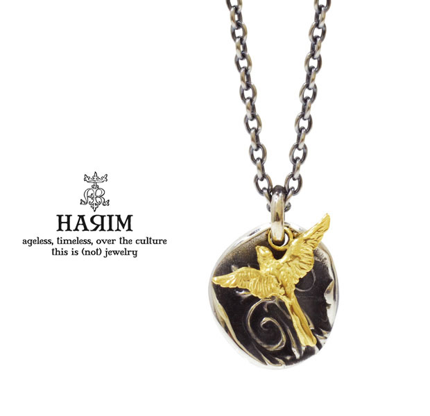 HARIM ハリム HRP098 S day breaker pendant【night and bird】necklaceしろがね色 鳥毛 小鳥 首飾り