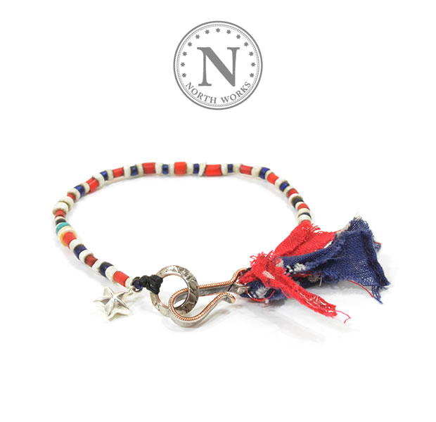 NORTH WORKS ノースワークス D-621 Old Tricolor beads Bracelet ヴィンテージ ビーズ ブレスレット star スター コイン メンズ レディース