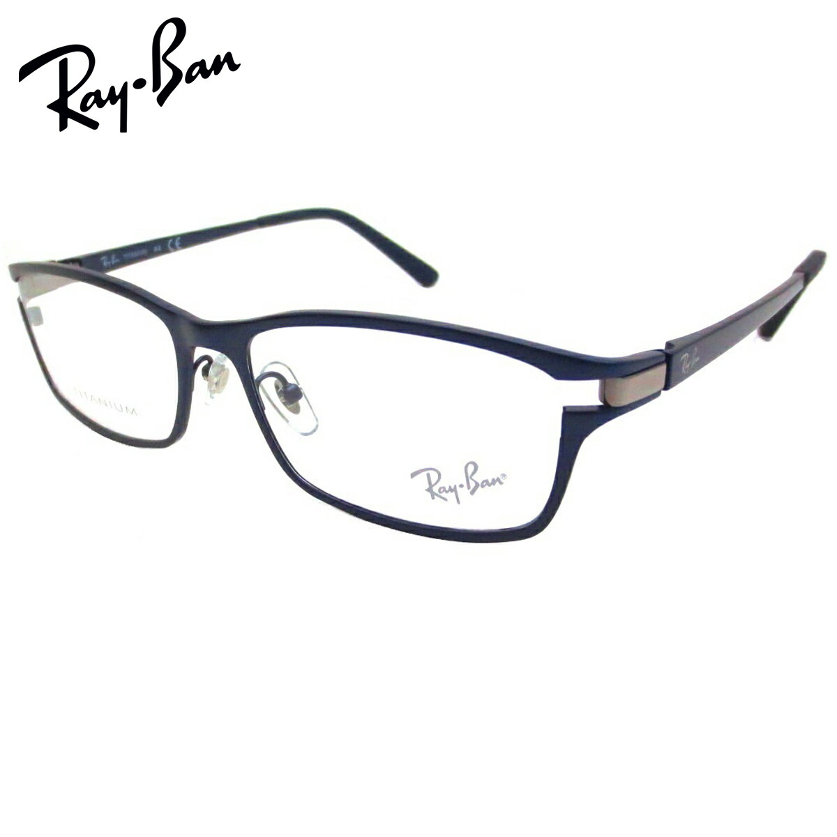 UVカットレンズ付 レイバン 伊達メガネ UVカットレンズ付メガネ メガネフレーム眼鏡 Ray-Ban チタンメガネ RX8727D 1061（54） クリアレンズ 近視 乱視 老眼鏡 ブルーライト【ルックスオティカジャパン・メーカー保証書付】
