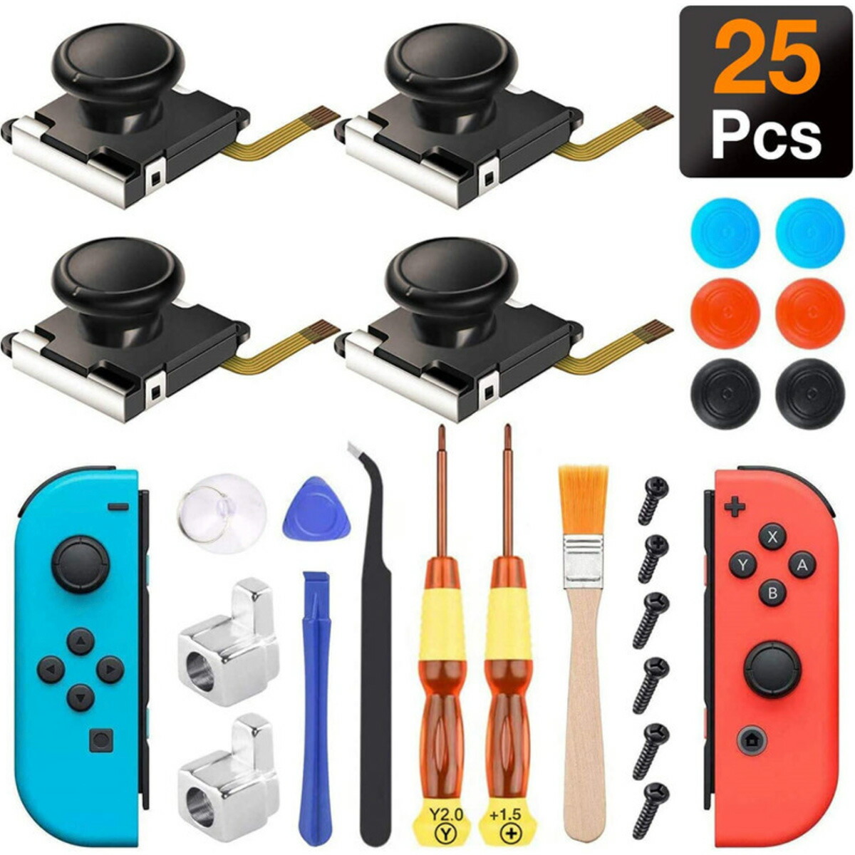 Switch 修理キット（送料無料）33in1任天堂スイッチ JOY-CON 修理交換用パーツ ジョイコン 修理器具 スティック 修理キット 簡単  修理 Joy-con コントローラー スティック 工具フルセット ジョイコン 修理パーツ 修理セット Nintendo ジョイコン Lite Nintendo  Switch ...
