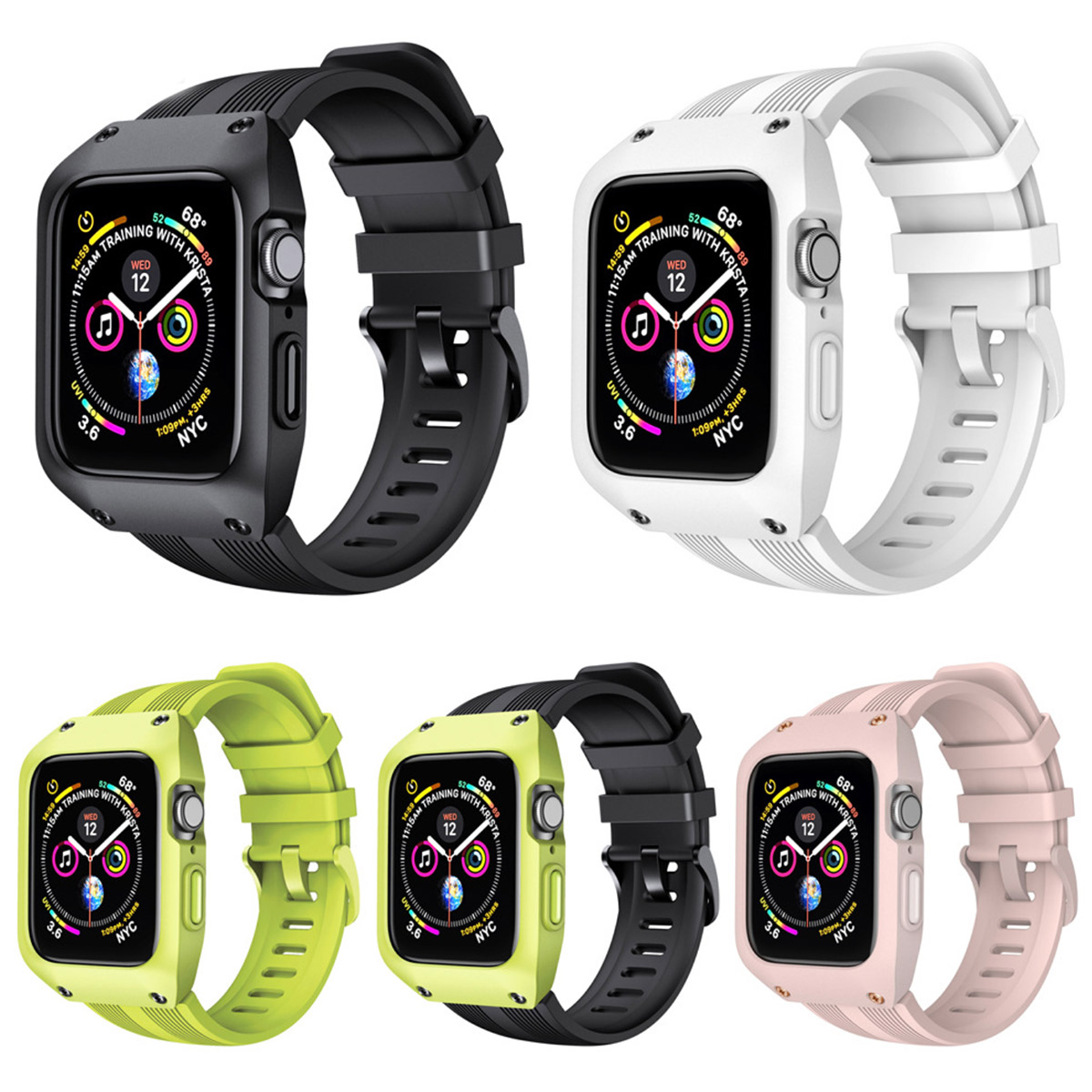 オレンジ アップルウォッチバンド ラバーベルト カバー Apple Watch