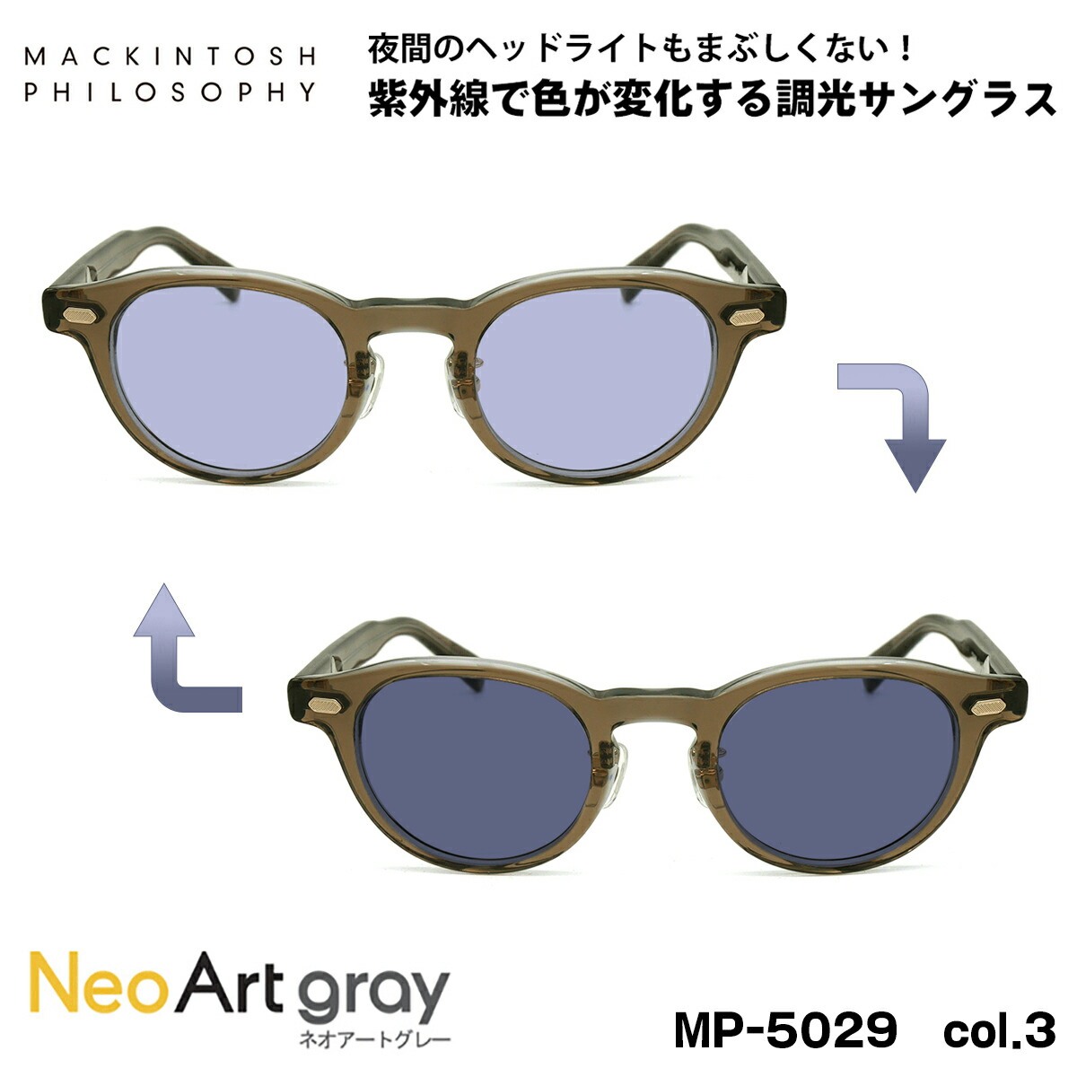 調光 サングラス ネオアート MP-5029 col.3 46mm マッキントッシュ フィロソフィー MACKINTOSH PHILOSOPHY UVカット