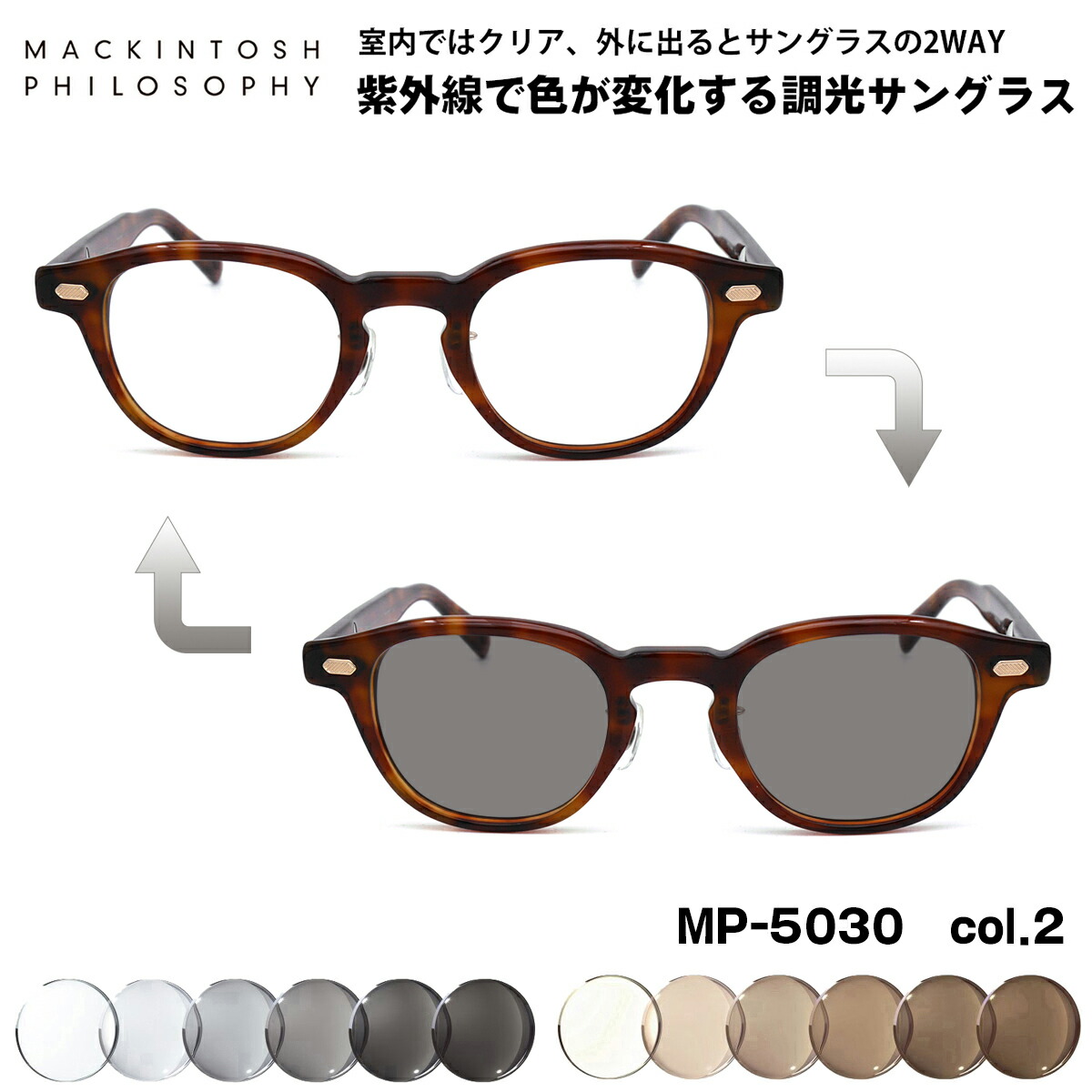 楽天市場】調光 サングラス MP-5037 col.3 48mm マッキントッシュ