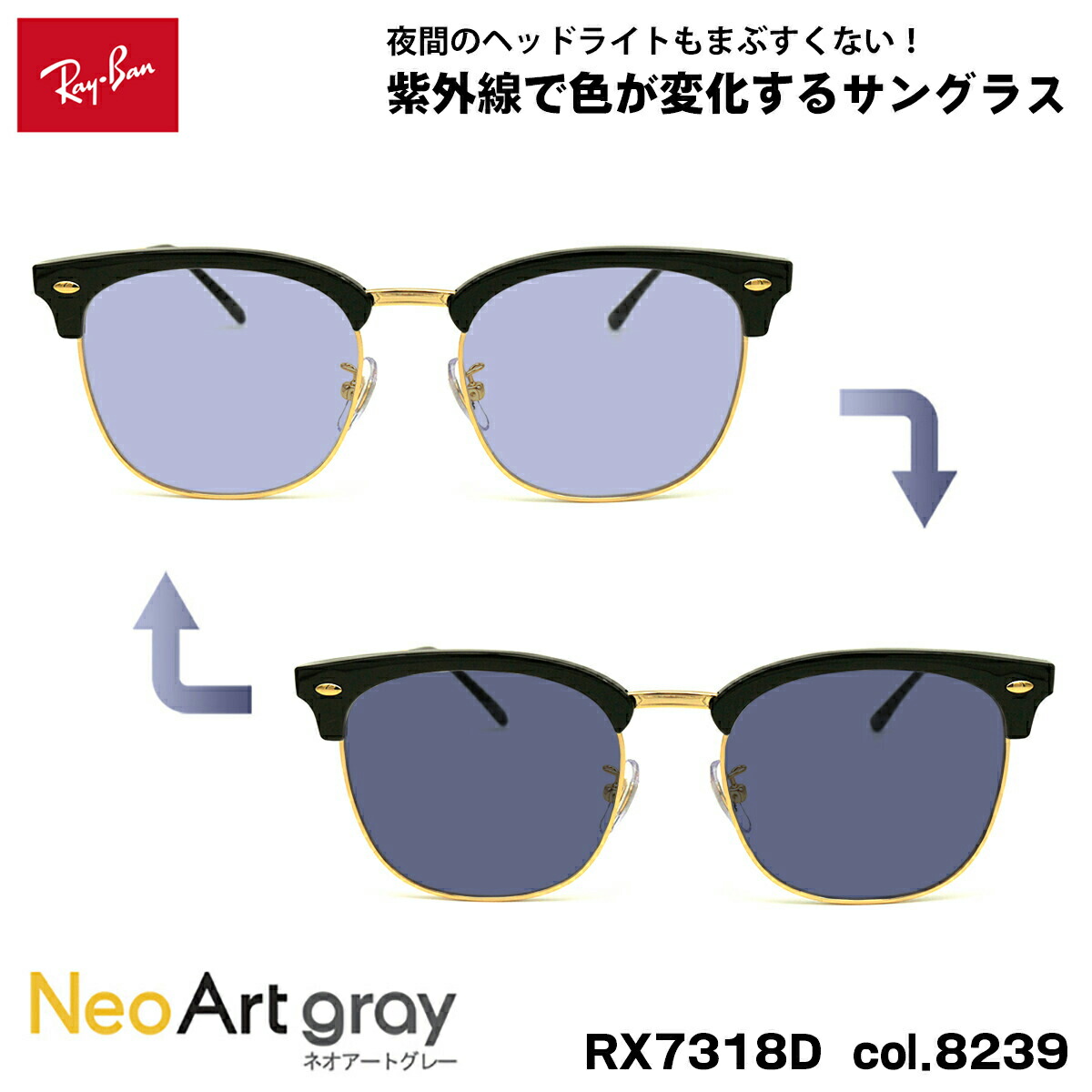 楽天市場】レイバン 調光 サングラス ネオアート RX3582V (RB3582V