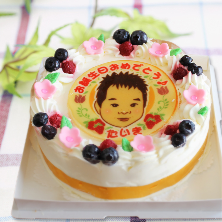 似顔絵ケーキ 丸型6号18cm（6〜8名様） 【誕生日ケーキ】【10P01Feb14】