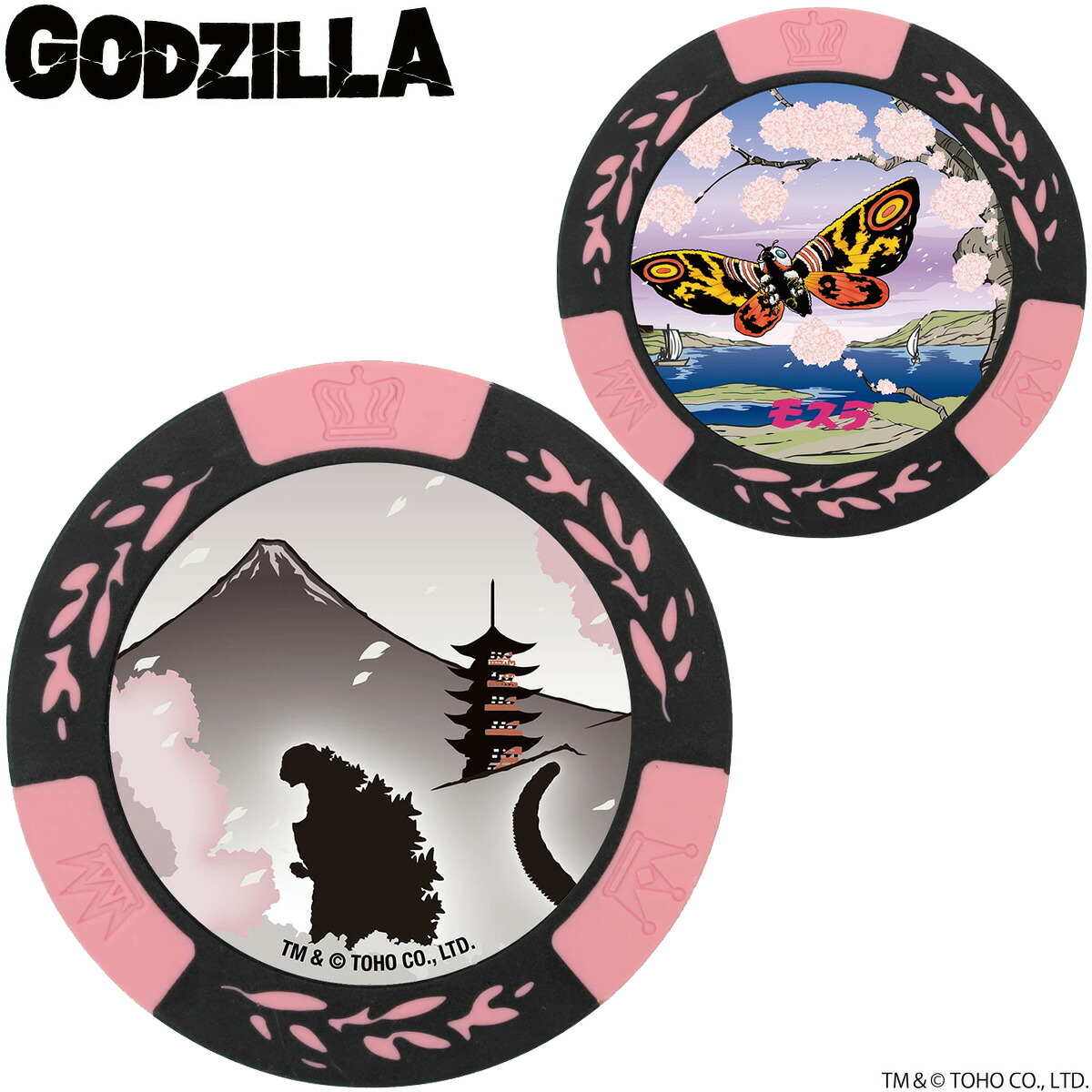 GODZILLA ゴジラ モスラ ゴルフ チップマーカー ピンク 「 MK0420 」画像