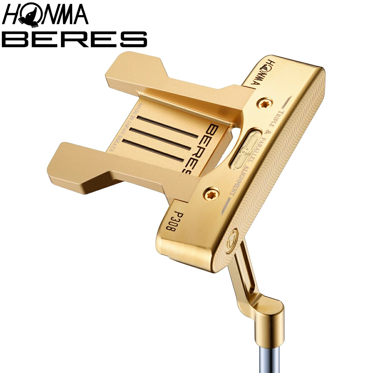 ホンマ HONMA GOLF 本間ゴルフ 日本正規品 BERES P308 PUTTER ベレス パター 金メッキ仕上げ オリジナルスチールシャフト｜ＥＺＡＫＩ　ＮＥＴ　ＧＯＬＦ