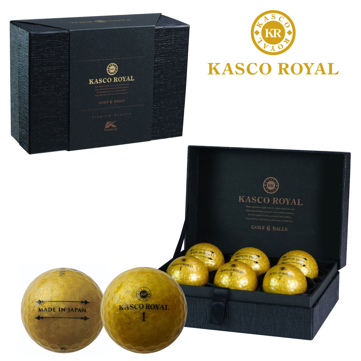 kasco(キャスコ)日本正規品 KASCO ROYAL3(キャスコロイヤルスリー) ゴルフボール半ダース(6個入) 【あす楽対応】  ＥＺＡＫＩ ＮＥＴ ＧＯＬＦ