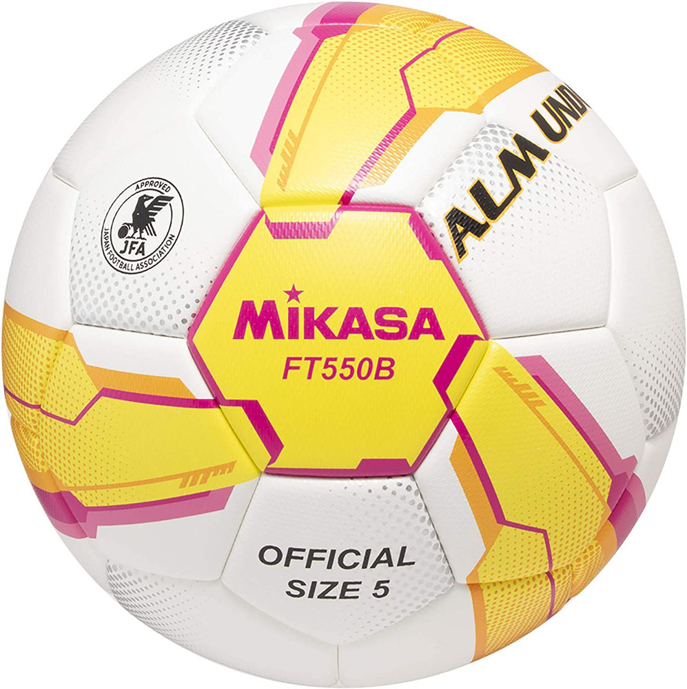 ミカサ Mikasa サッカー5号貼り 検定球 黄 ピンク 大学マークなし Ft550b Yp Sobolewscy Pl