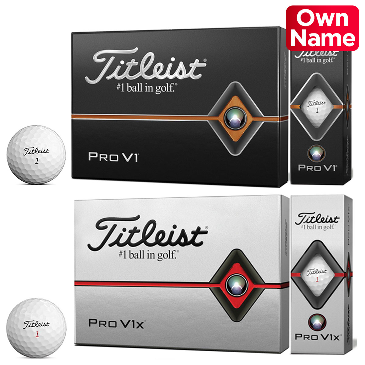 【オススメオンネーム】 Titleist(タイトリスト)日本正規品 「PRO V1」、「PRO V1x」 ゴルフボール 2019新製品 1ダース(12個入り)