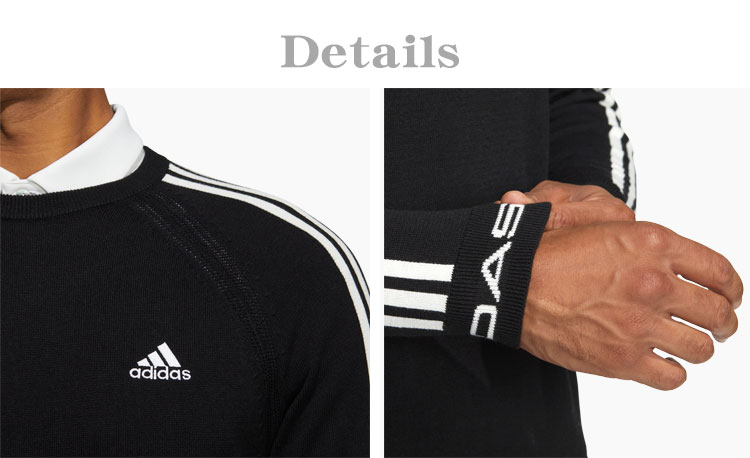adidasGolfアディダスゴルフ2022秋冬モデルウエアスリーストライプス長袖クルーネックセーター「KA204」【あす楽対応】