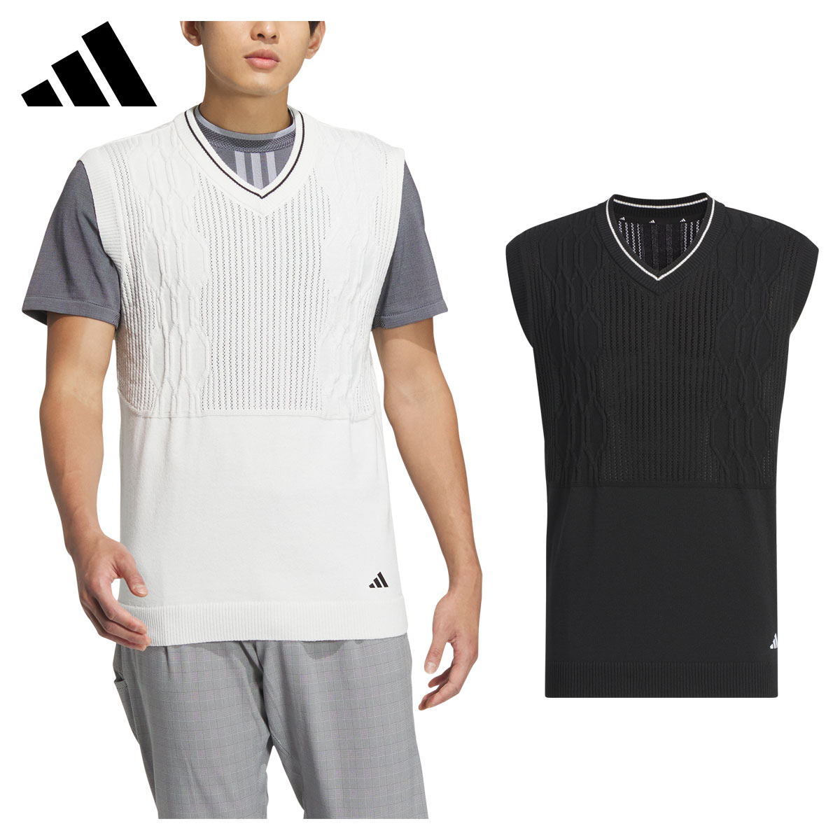 アディダス ゴルフ adidas Golf ゴルフウエア メンズ ベスト 「 IKJ41 」 ケーブルベスト PRIMEKNIT ULT365 春夏ウエア 【当店在庫品】