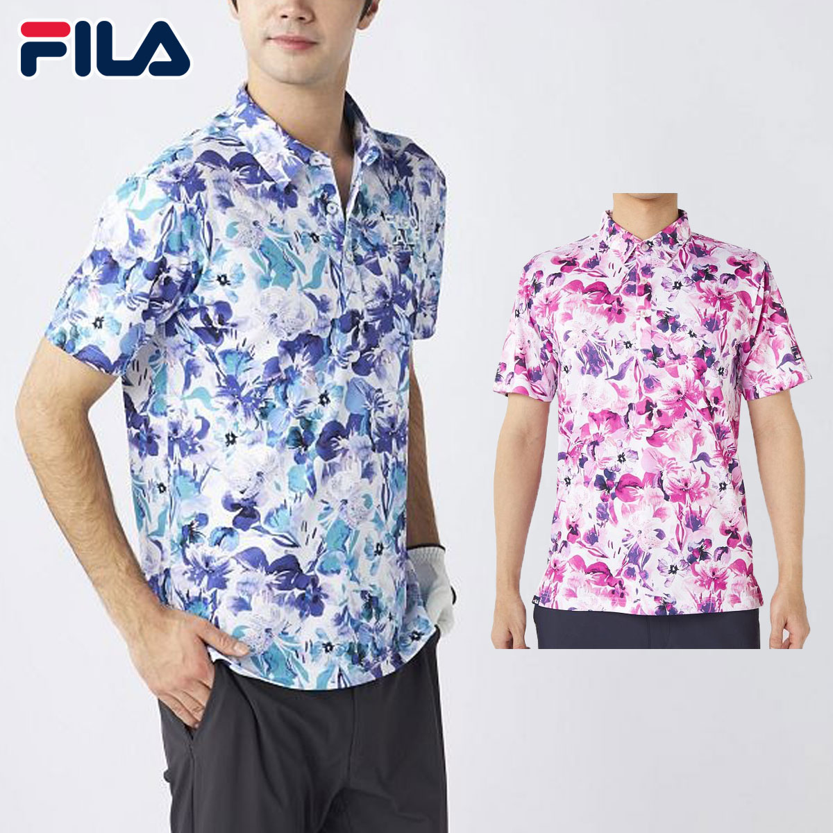 フィラゴルフ FILA GOLF ゴルフウエア メンズ 半袖シャツ 「 745609 」 吸汗速乾 UVケア 接触冷感 遮熱 フリージングスキン柄 2025春夏モデル 【当店在庫品】画像