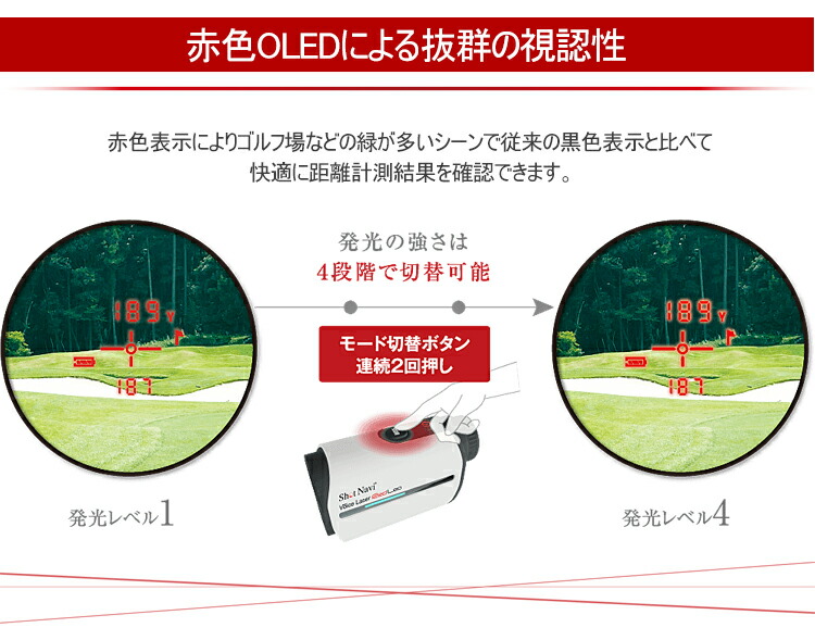2021年モデル日本正規品ショットナビボイスレーザーレッドレオコンパクト高性能レーザーゴルフ距離測定器「ShotNaviVoiceLaserRedLeo」【あす楽対応】