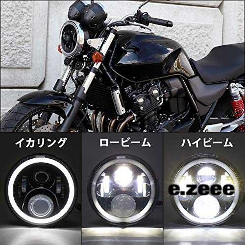 色 イカリング付き黒ヘッドライト Movotor ホンダバイクcb1300 インチledヘッドライト ホーネット250対応 Drl機能 イカリング付き Hi Loビーム ブラック 1個 septicin Com