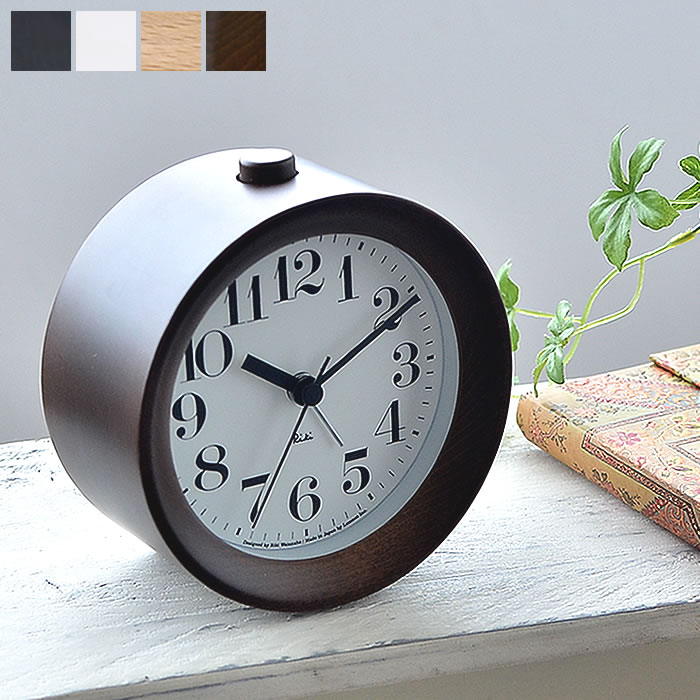 タカタレムノス lemnos アラーム時計 リキ アラームクロック RIKI ALARM CLOCK WR09-14 WR09-15 置き時計 グレー ホワイト ナチュラル ブラウン かわいい 置時計 おしゃれ 目覚まし時計 シンプル 北欧 レムノス 渡辺力 木製 日本製